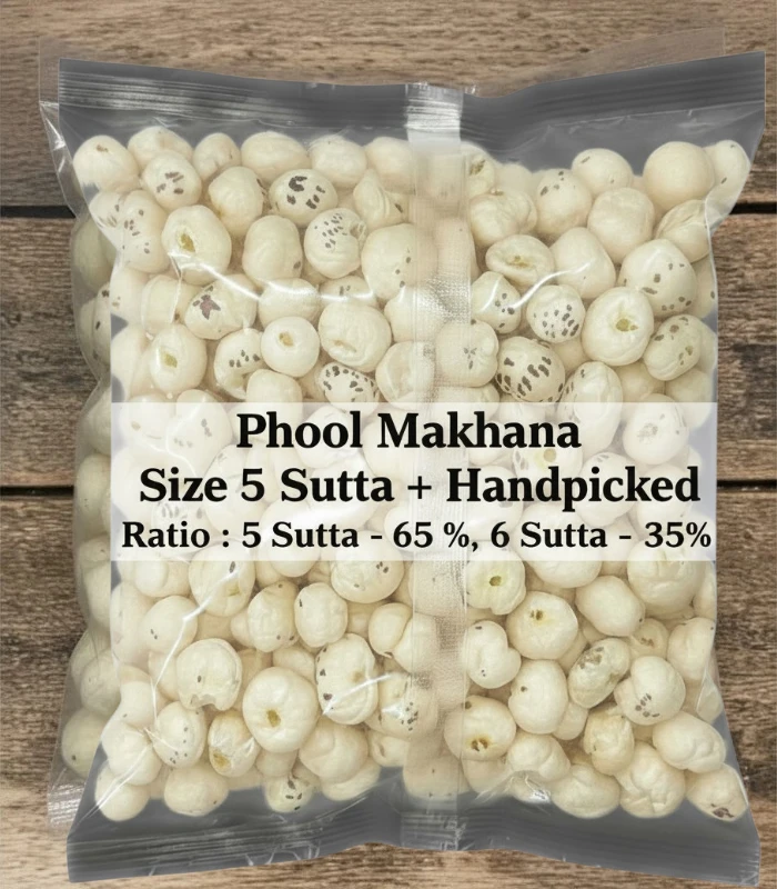 Premium 5 Sutta+ Handpicked Phool Makhana (15.87mm - 25mm)